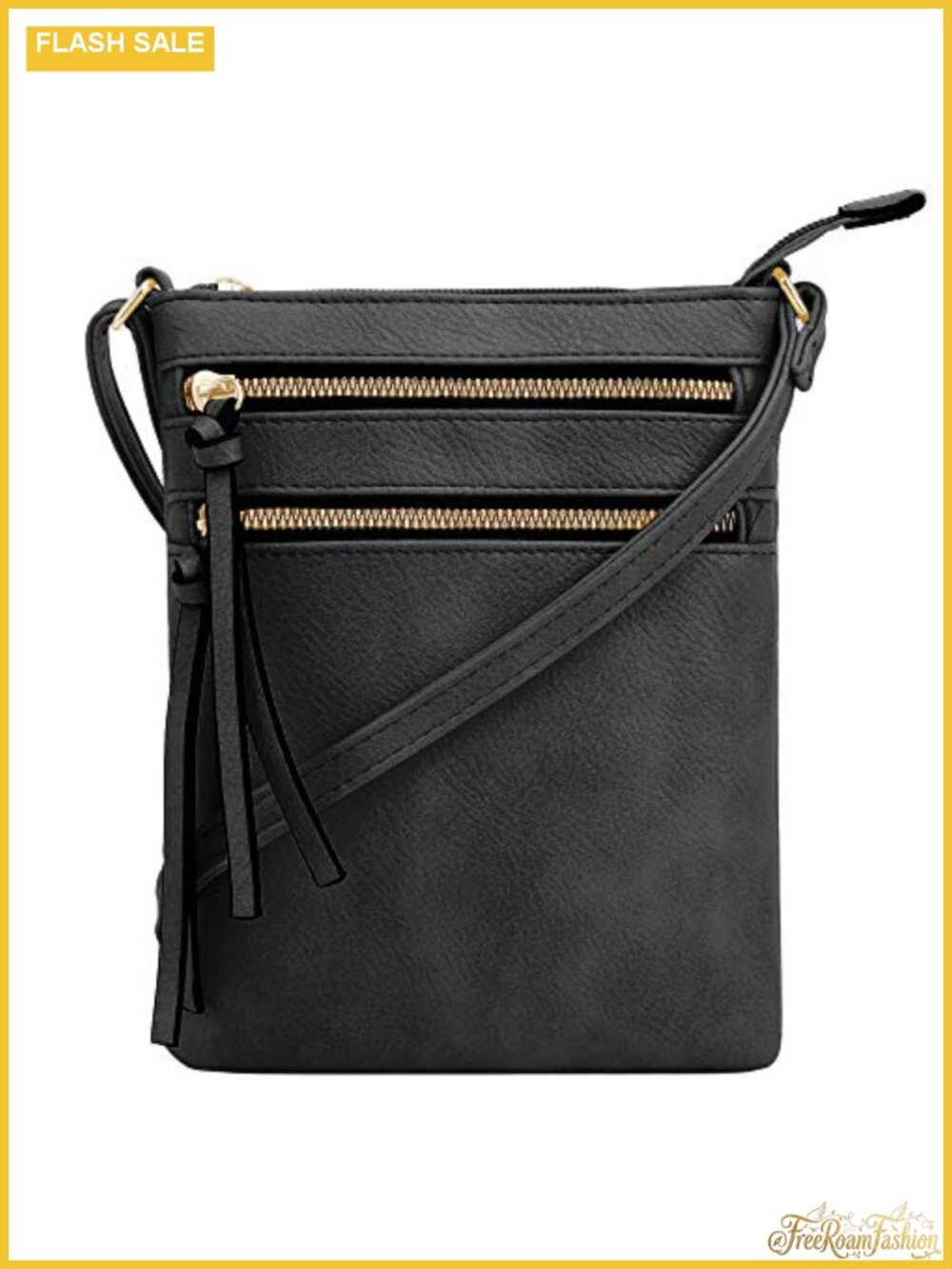 Faux Leather Crossbody Purse Multi Pocket Zipper Shoulder Bag Adjustable Strap